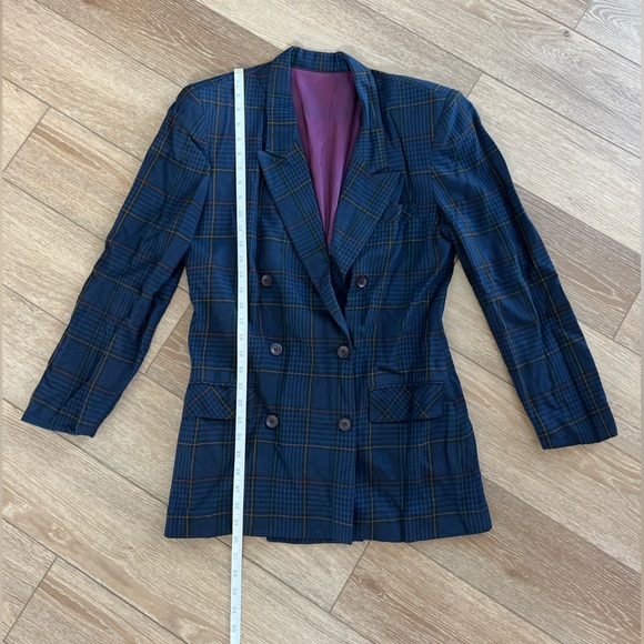 Vintage david N. navy patterned blazer size 12 - Picture 2 of 7